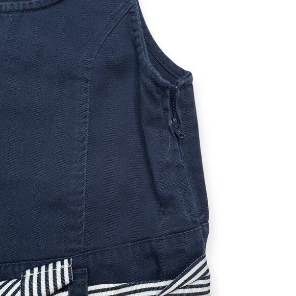 French Toast Navy Pleated Jumper with Ribbon Bow Size 6 - Picture 5 of 9